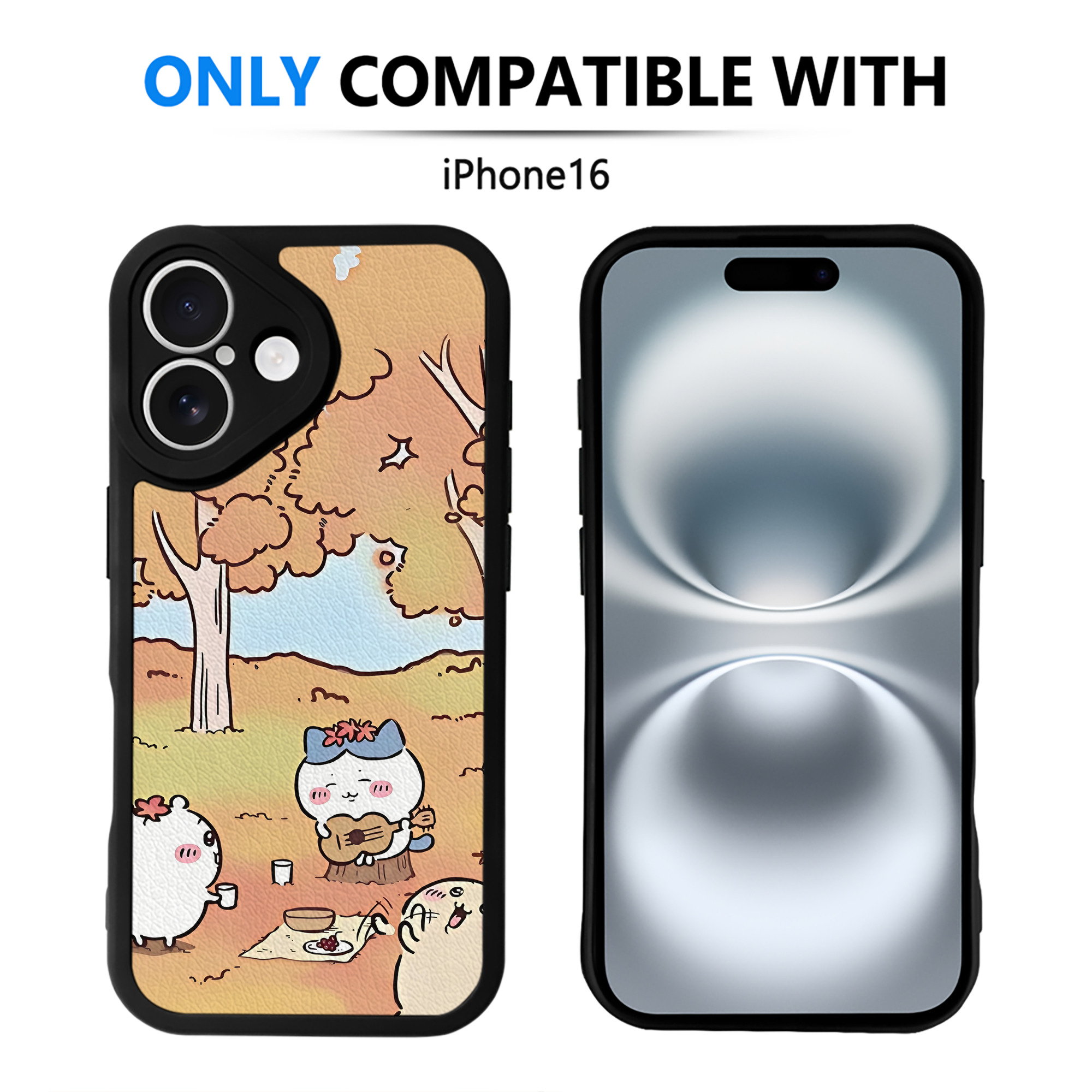 （画像用） ちいかわ Chii-kawa 【iPhone 16シリーズ対応】シリコンスマホケース（レザー調） 材質：シリコン